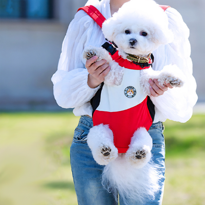 LX1329 LUMANOKI 귀엽고 가벼운 애견 애묘 강아지가방, 1개, 레드 화이트
