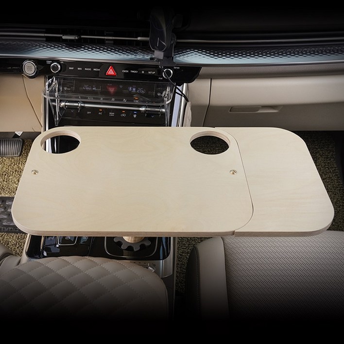 크레이지몬스터 디올뉴 싼타페 MX5 다된다 차량용 우드 테이블, 1개