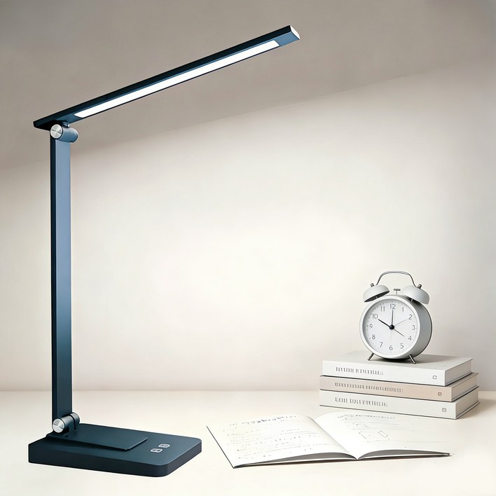 LED 책상 스탠드 학습용 블루라이트 차단 조명 시력보호 밝기 색상 조절, 블랙