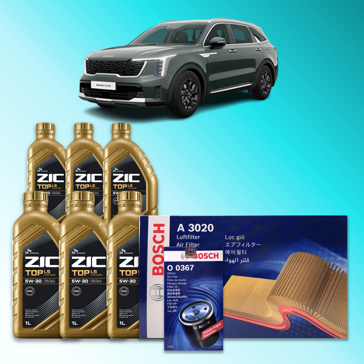 더 뉴 쏘렌토 MQ4 2.5 가솔린 엔진오일세트 SK 지크 탑 LS 5W30 ZIC TOP LS