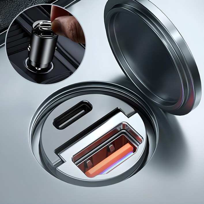 매립형130W 차량용 초고속 시거잭 충전기 USB C타입 PD QC