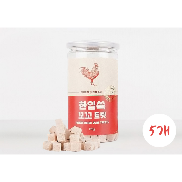 원바잇 트릿 강아지 동결건조 간식, 닭, 120g, 5개