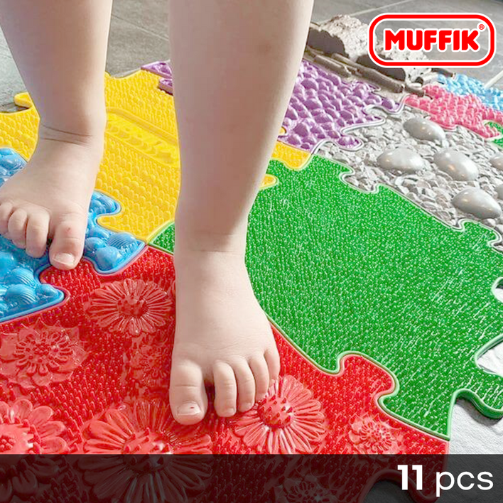 머픽 촉감 매트 11pcs 촉각 매트 요가 체육 활동 유치원 어린이집 실내 놀이 지압 발판, 단품, 11개