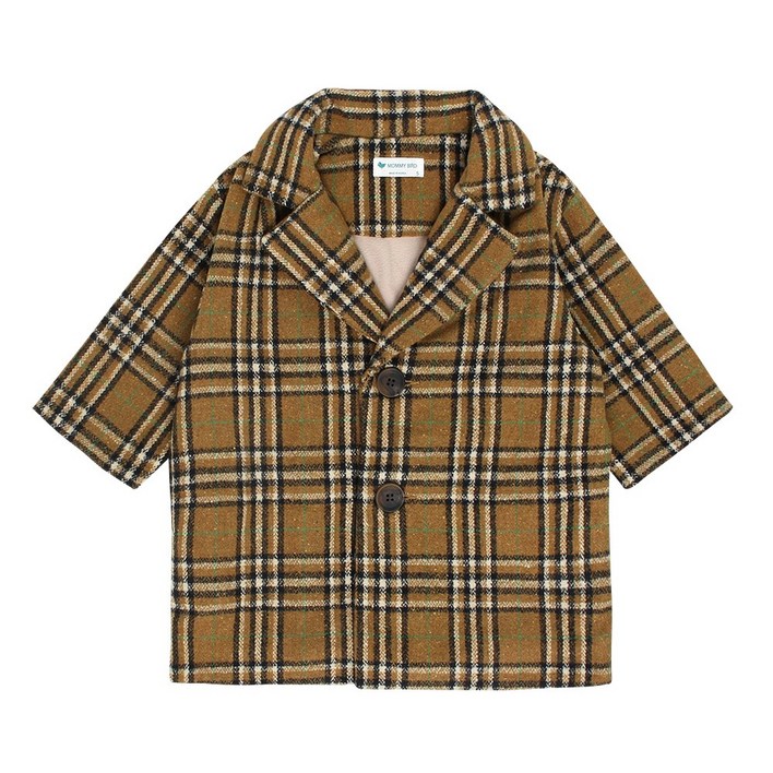 마미버드 키즈 아동 꼬모 체크 코트 2color