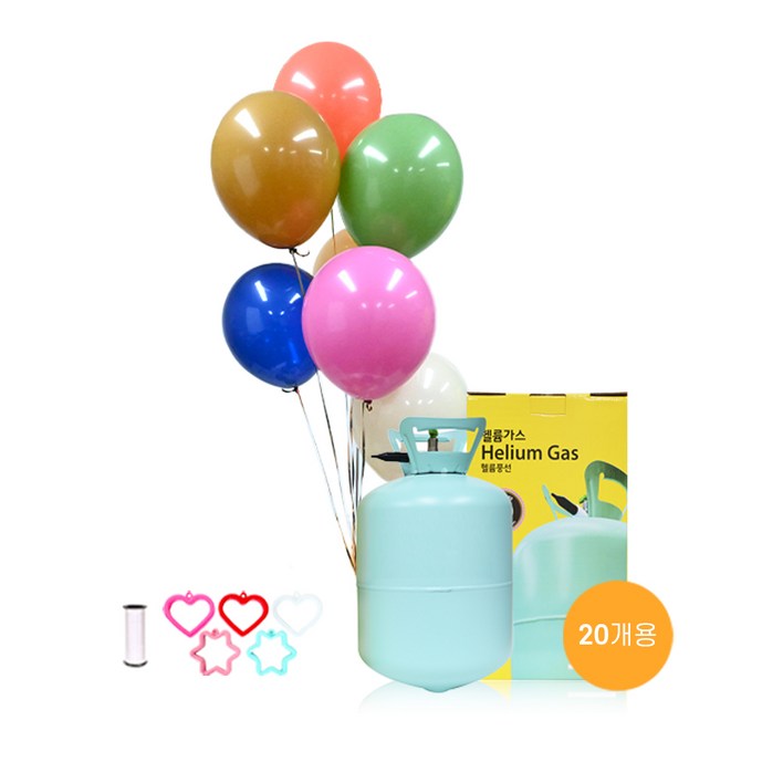 별이네파티 헬륨가스 20개용25cm레트로랜덤혼합풍선30입컬링리본1개무게추1개 세트