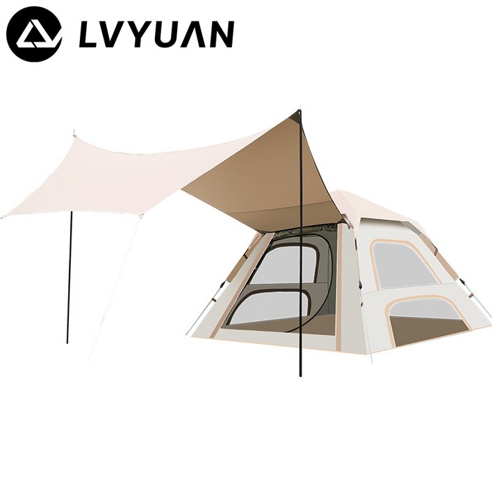 녹원 캠핑 돔 그늘막 원터치텐트타프 풀세트 46인용, 혼합색상, 46인용