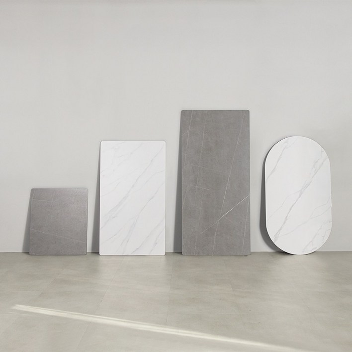 라로퍼니처 포세린 통 세라믹 식탁 테이블 상판만 2인 4인 6인 사각 원형 타원 (프레임, 다리 제외), 화이트