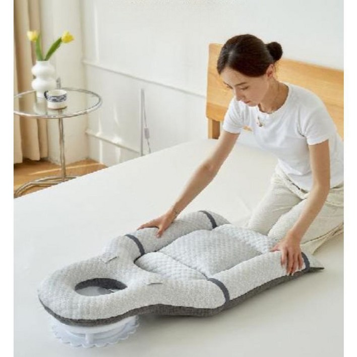 엎드려자는 베개 눈 쿠션 관리 마사지 양면 사계절, 화이트 그레이양면, 1개