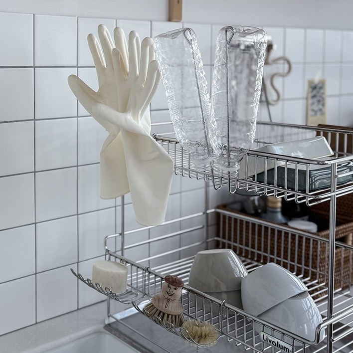 생활탐구 주방 싱크 걸이형 고무장갑 걸이 우유팩 물병 텀블러 건조 홀더 클립 거치대