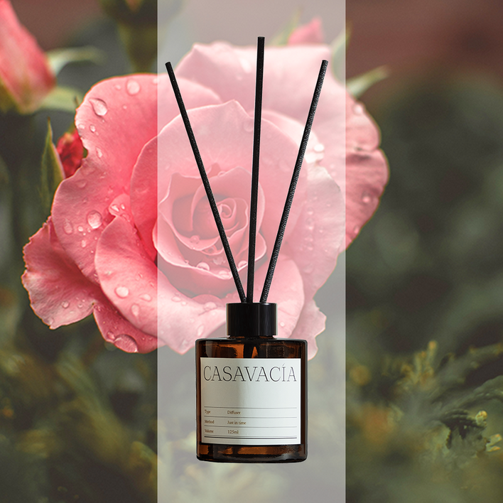 카사바시아 호텔 고급 디퓨저 방향제, 1개, 125ml, 오 로즈