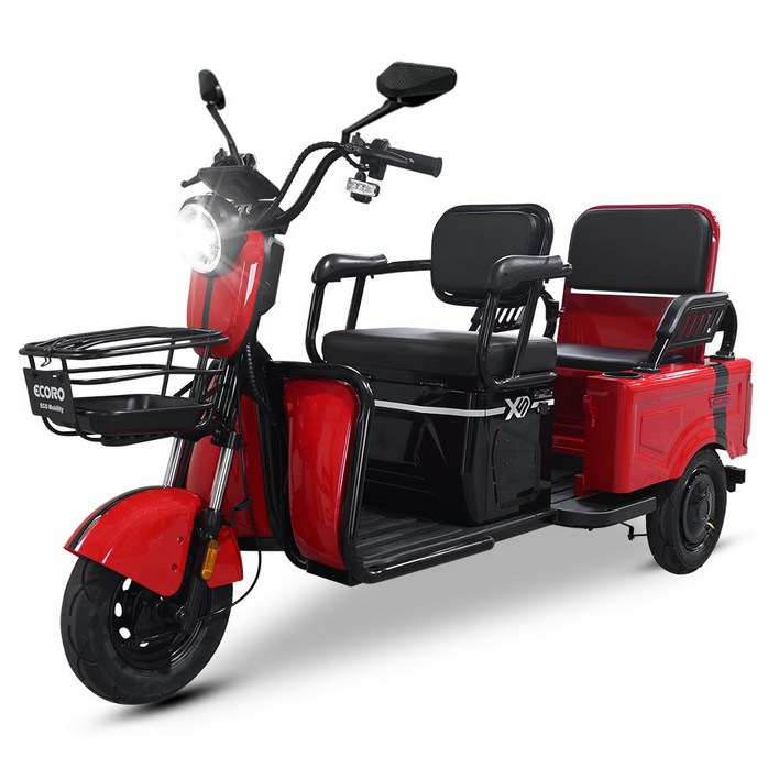 에코로 X5 어르신 삼륜 전기 전동스쿠터 48V, 레드