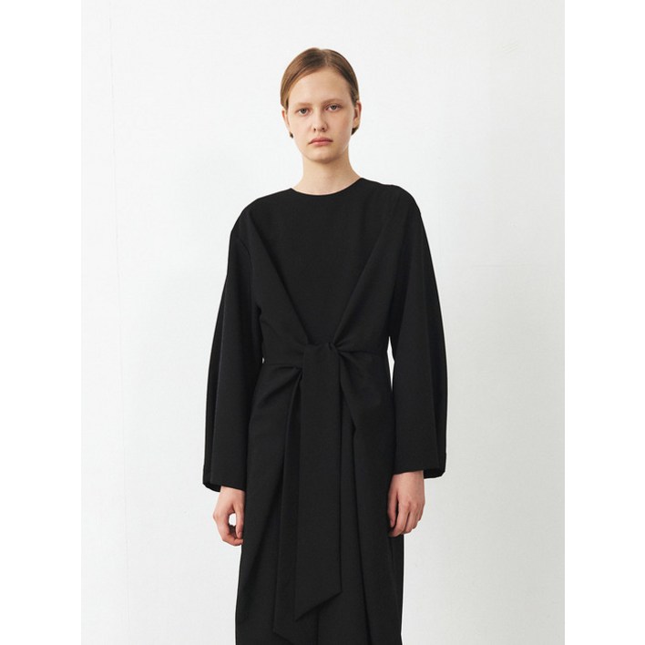 MOHAN TFF DRAPED TIE DRESS_2COLORS