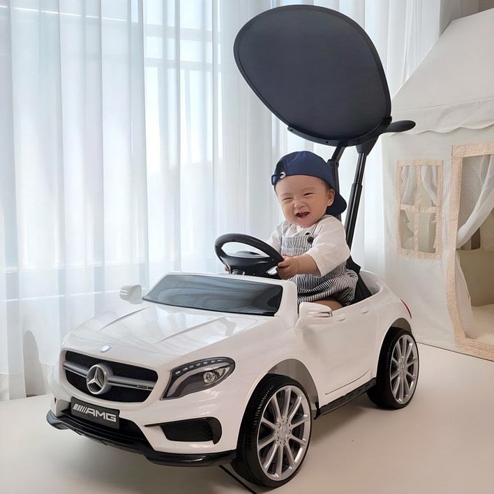 주비에라 벤츠 유아 전동 푸쉬카 푸시카, 화이트, 1개