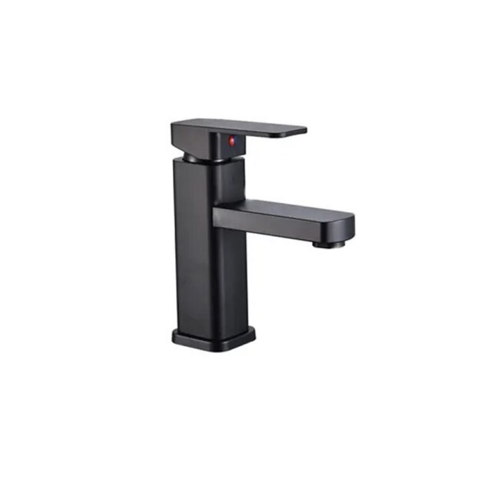 세면대 수전 싱크대용 욕실 수도꼭지 사각 온수 및 냉수 분지 싱크대 믹서 탭 단일 구멍 탭웨어 데크 장착