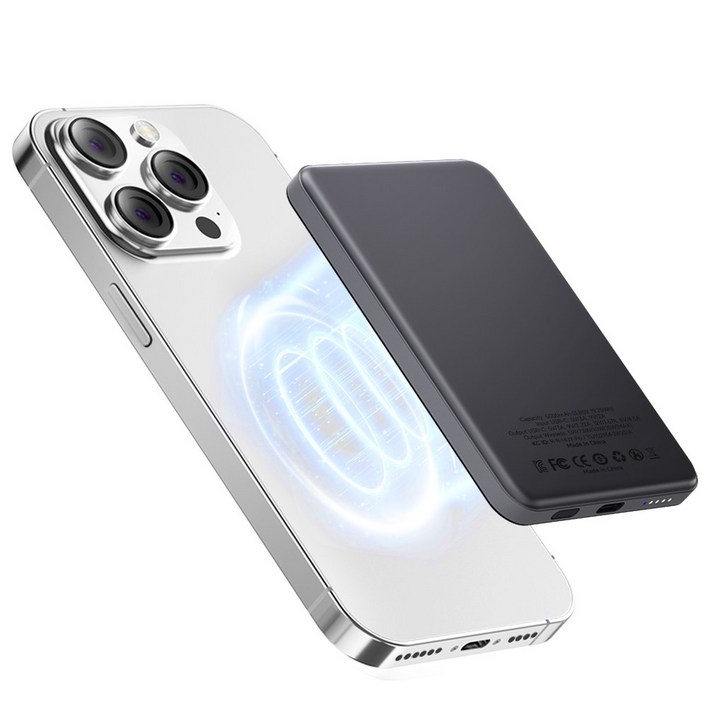 Mankiw맨큐 초슬림 미니 맥세이프 보조배터리 휴대용 고속 유선 무선충전