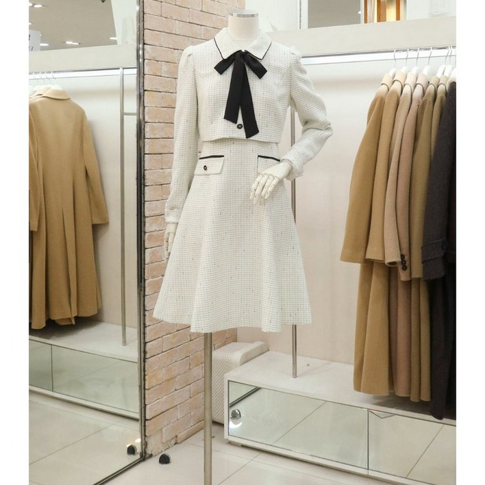 JJ JIGOTT JJ지고트 플랩 장식 재킷 트위드 원피스 GP2M0OP911DG