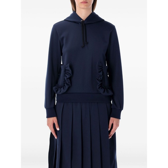 꼼데가르송걸 러플 후드 니트웨어