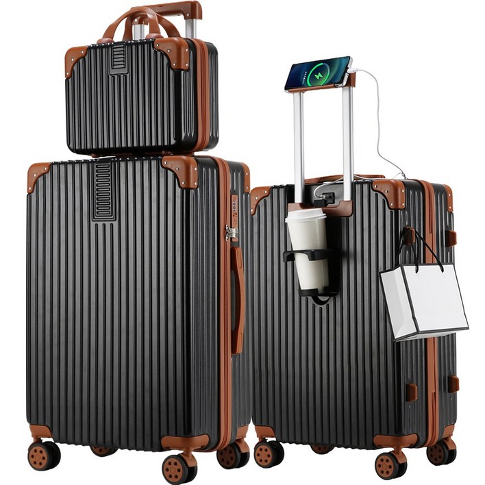 3년AS11 초경량 캐리어 2종 세트 USB충전거치대 360도 저소음 휠 기내용 여행용 케리어 20인치 24인치 26인치 28인치