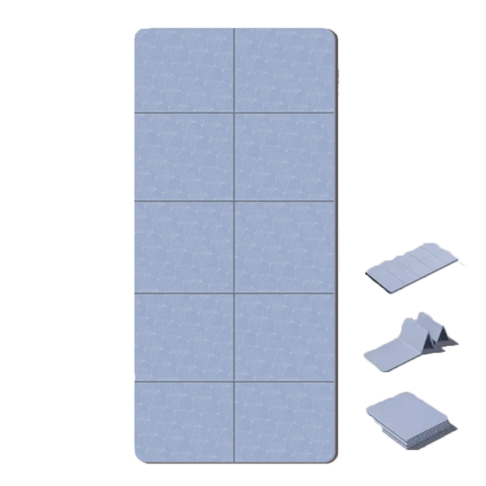 접이식 요가 매트 두꺼운 183x80x8 넓은 스트레칭 낮잠 점심 간편 헬스 휴대용 소음방지 매트, 1개, 푸른색