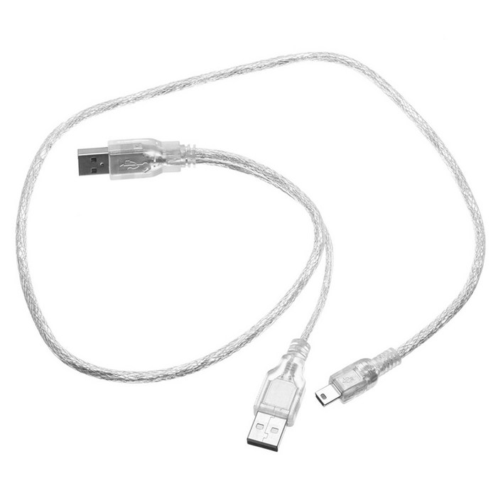 신상 내구성 듀얼 USB 2.0 A 남성 미니 USB B 5 핀 남성 데이터 케이블 2.5 HDD 하드 드라이브