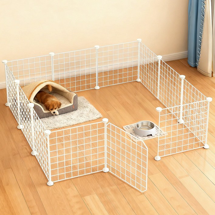 리빙픽 가정용 철제 펫펜 고양이강아지 분해조립식 울타리 펫굴