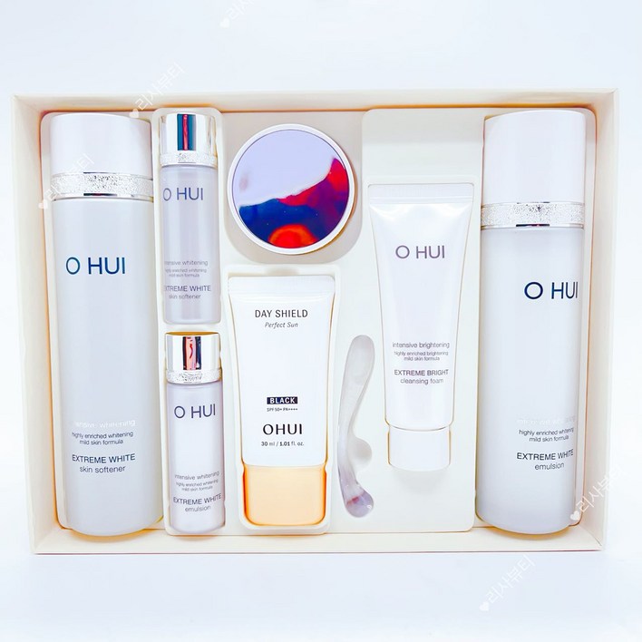 오휘 익스트림 화이트3종세트스킨150ml20ml로션130ml20ml화이트크림20ml폼40ml선블랙30ml, 1개