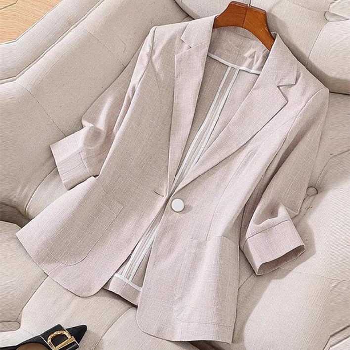 비비디아 신상 여성 여름 7부 카라 캐주얼 정장 자켓 하개룩 오피스룩 정장 재킷 5495