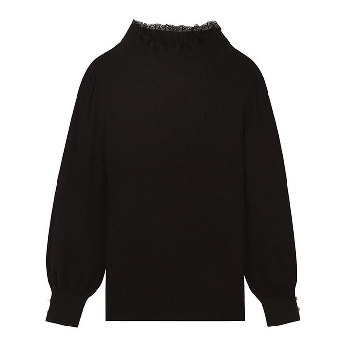 베스띠벨리 여성용 하이넥 메탈 배색 티셔츠 BDIBX2820