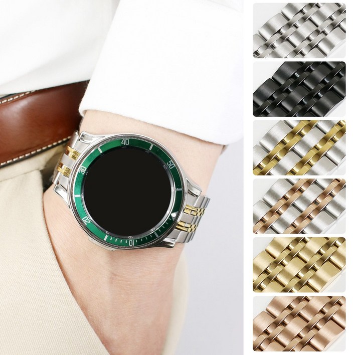 오르몽트 갤럭시워치 스트랩 7선 날개형 메탈 스트랩, 블랙