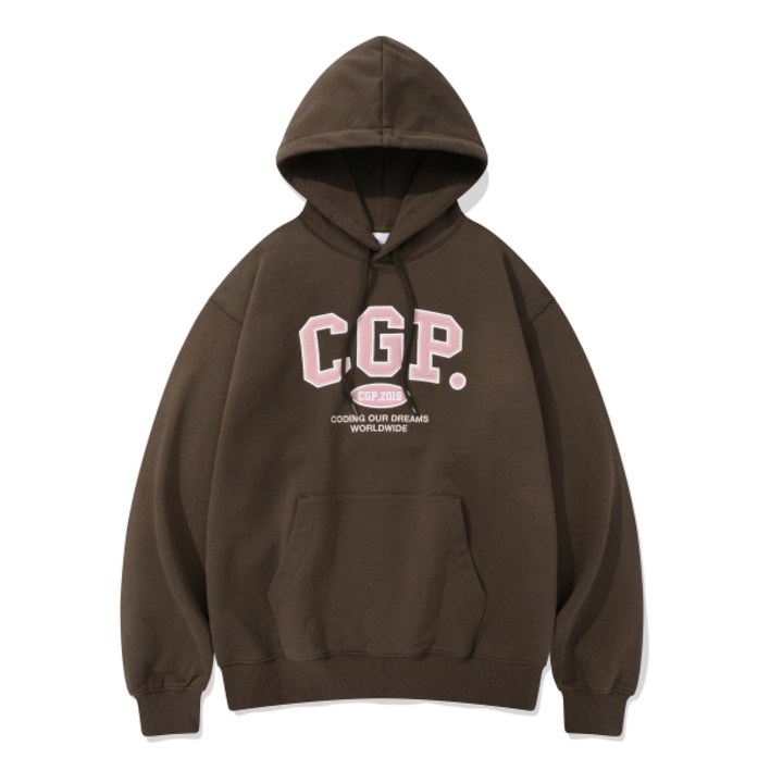 코드그라피 CGP 아치 로고 후드티 브라운 코드그라피 CGP 아치 로고 후드티 브라운
