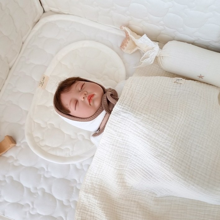 아이레빗 유아용 아기 순면 인견 곰돌이 땀패드 베개 태열 신생아 출산선물