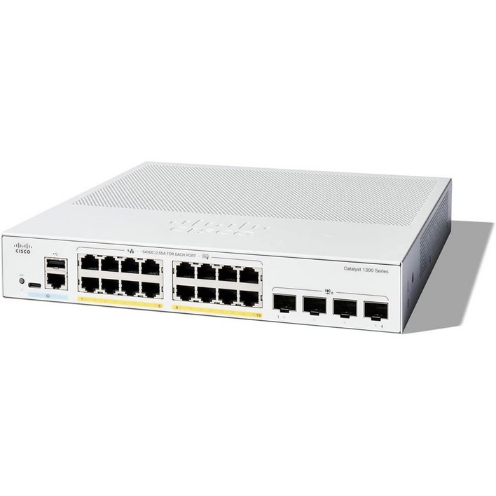 CISCO Catalyst 1300 16port PoE 4x10G SFP C130016P4X 16포트 스위칭허브 PoE CBS35016P4X 후속, 단일상품, 1개