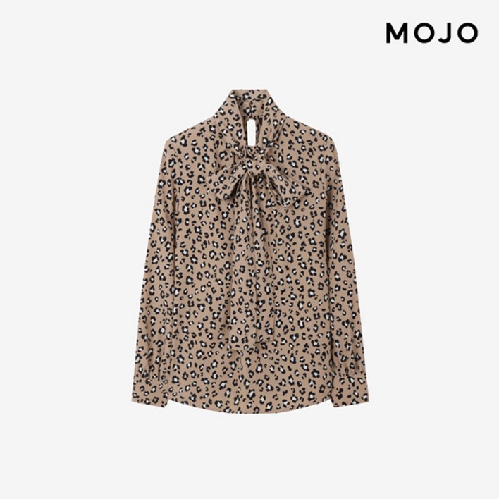 모조에스핀 하이넥 프린트 리본 블라우스S252MSC117CADH1410586