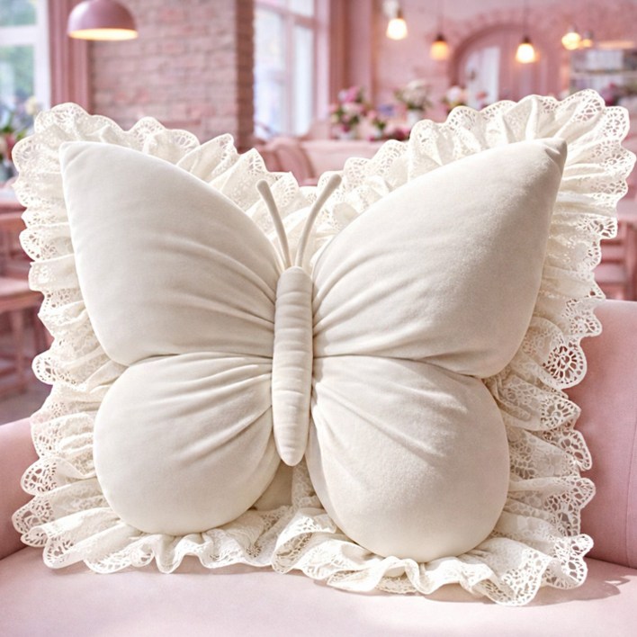 프린세스 나비 벨벳 레이스 쿠션