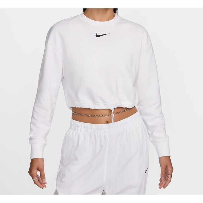 국내매장판 나이키 스포츠의류 티셔츠 스포츠웨어 스우시 NNSESRT 여성 프렌치 테리 크루 화이트 CJ3767100