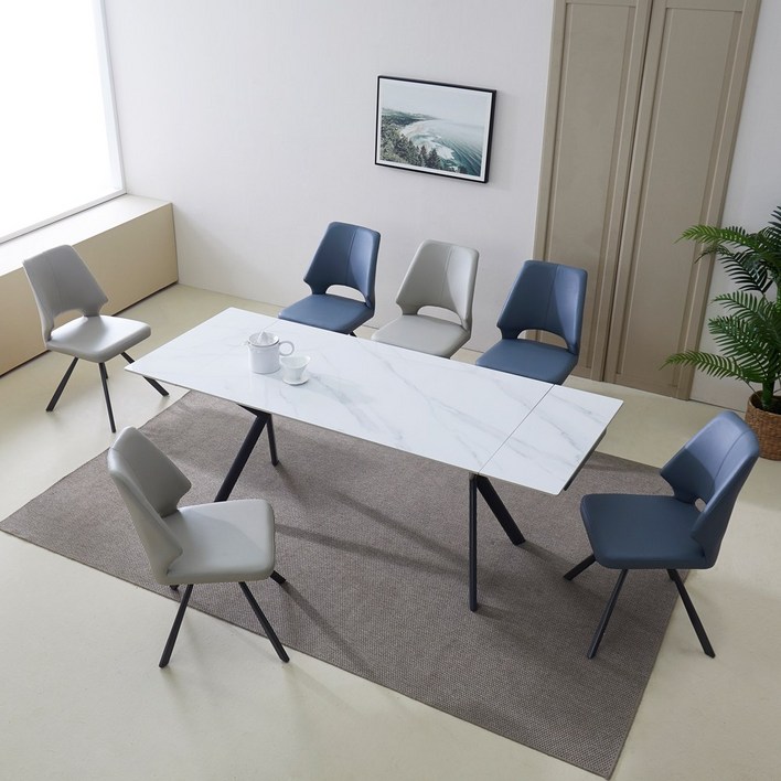 홈앤힐 미체B 확장형 세라믹 익스텐션 8인용 식탁 테이블 확장형세라믹식탁