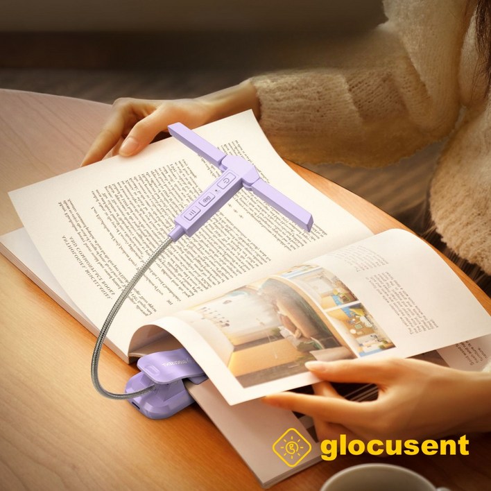 휴대용 독서등 북라이트 집게 무선 침대 독서 조명 스탠드 glocusent A23