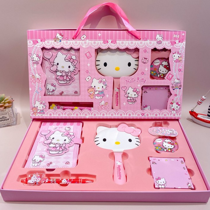 LOVEND 산리오 다이어리세트 빗 거울 세트 다꾸템 문구 선물세트