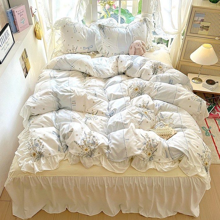 레드나무 고밀도순면 먼지없는 이불커버 세트