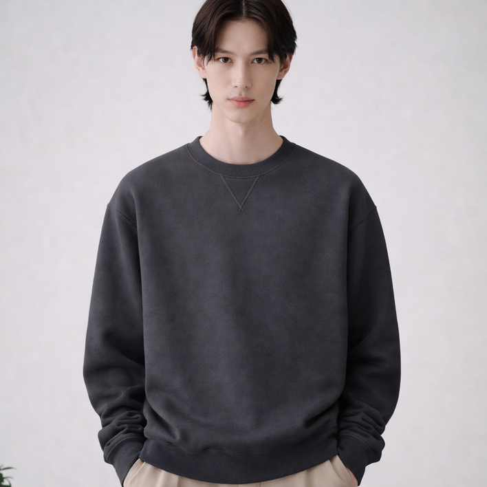 딥니스 면100 모노크롬 무지 맨투맨티셔츠