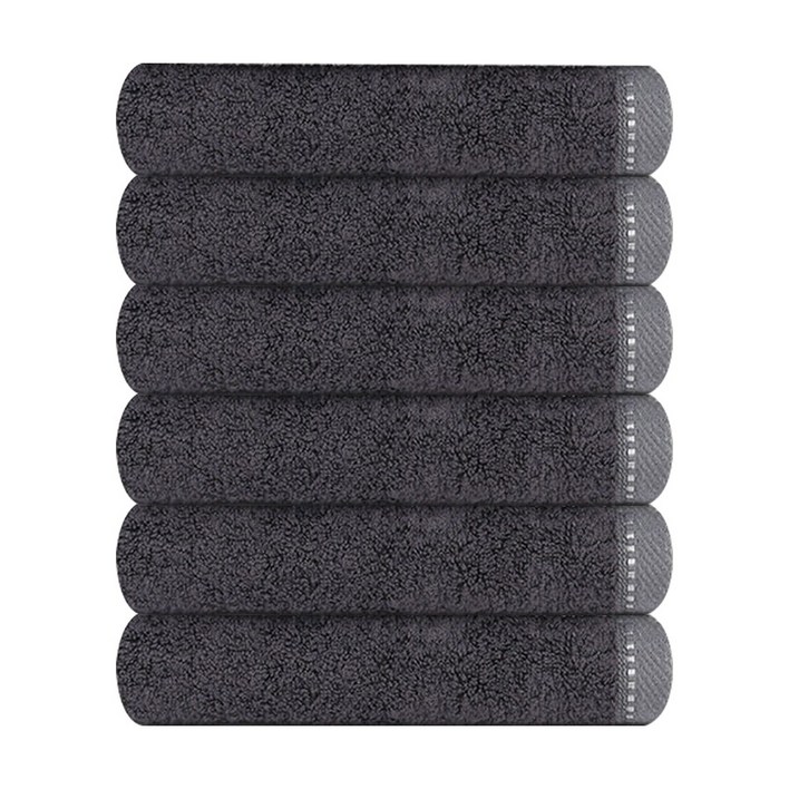 송월타월 솔리드 무지 40 타올 200g 뱀부얀, 다크그레이, 6개