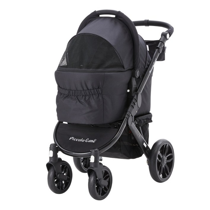 40kg 탑승 레인커버포함 피콜로카네 탄토2 블랙라인 강아지유모차 대형견 유모차, 1개