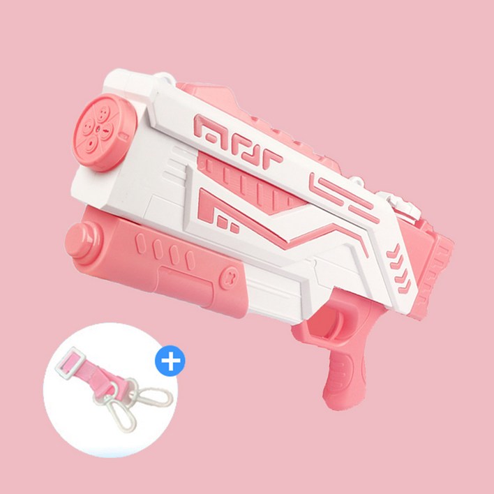 룰루마켓 워터밤 흠뻑쇼 제트파워 예쁜 커플 물총+스트랩 증정, 핑크