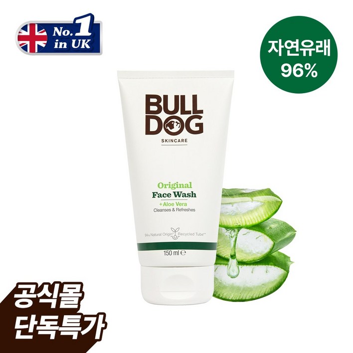 불독 오리지널 페이스워시 저자극 알로에 남자 클렌징폼, 150ml, 1개 불독 오리지널 페이스워시 저자극 알로에 남자 클렌징폼, 150ml, 1개