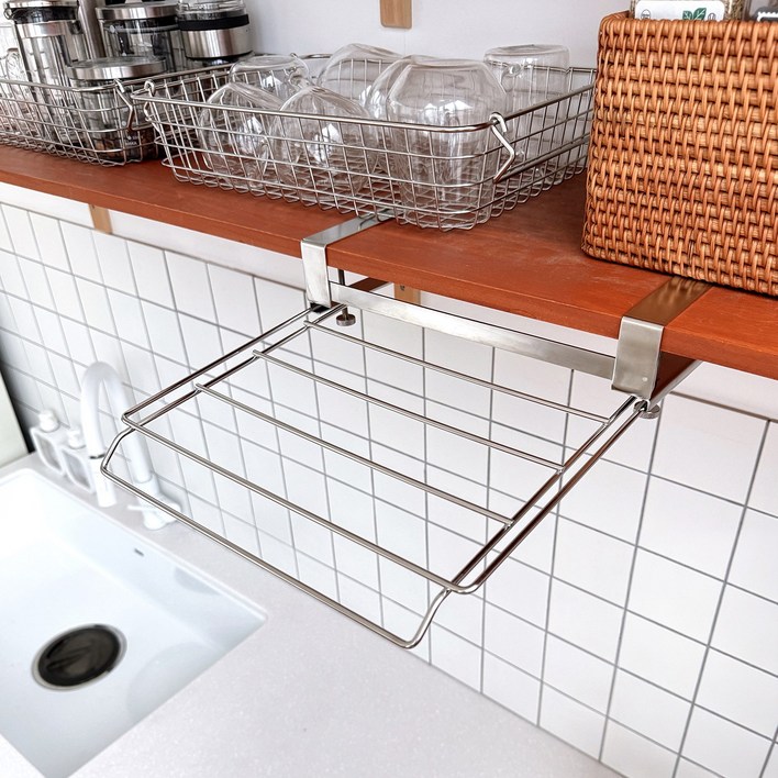 생활탐구 올스텐 공중부양 행주 건조대 주방 수납 정리 행주 고무장갑 수세미 조리도구 건조대