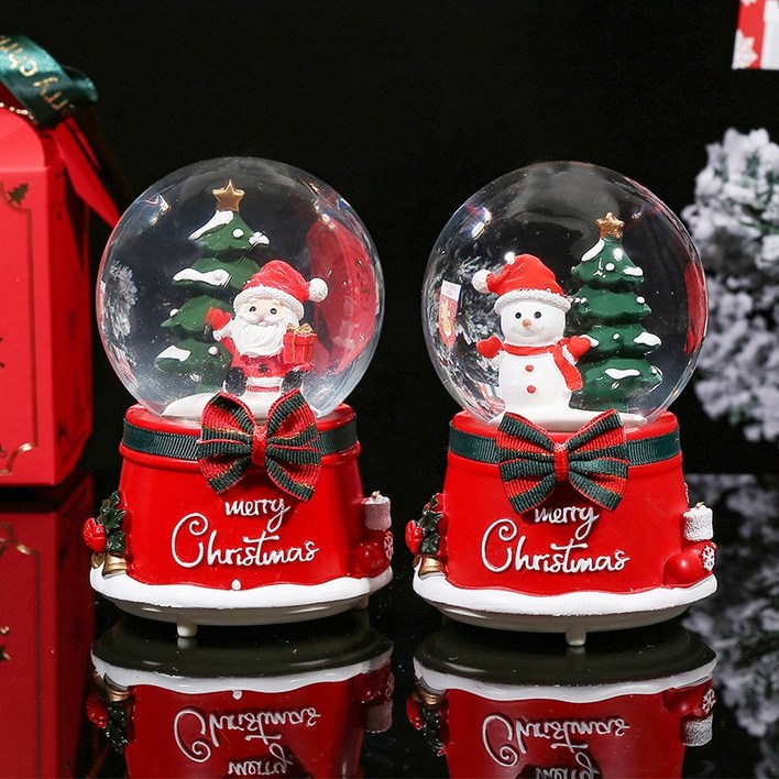 다크 크리스마스 유리볼 산타 눈사람 음악내장