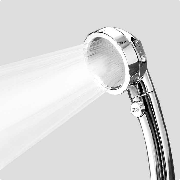 더스파 수압상승 3단 수압조절 원터치 절수 버튼 샤워기 헤드 울트라 S3 온오프, 2개, 실버