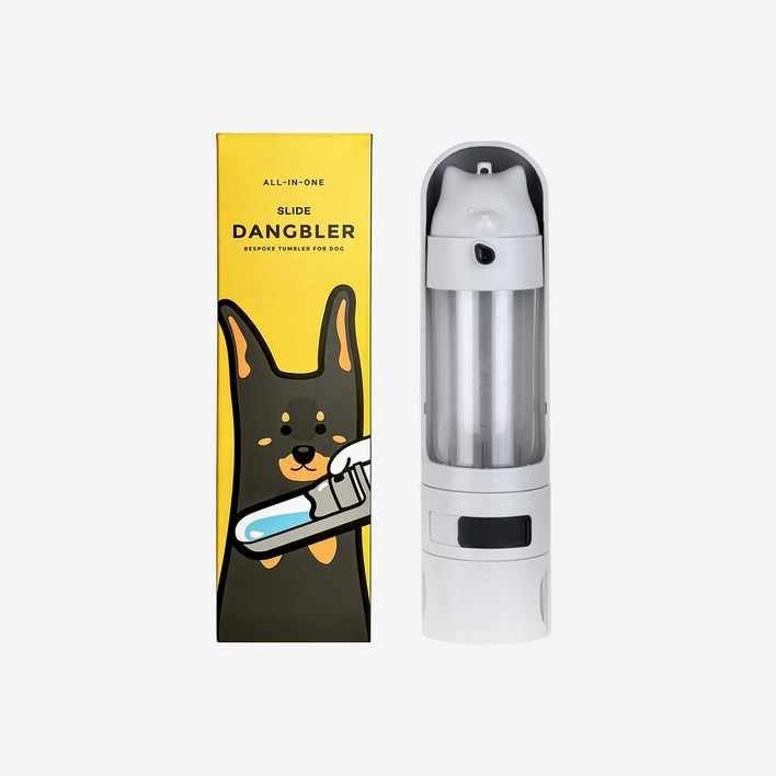 슬라이드 댕블러 3in1 휴대용 물병 배변봉투통 간식통 sty30507kN, 1개