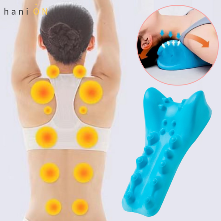 하니온 [하루 15분 사용] 4세대 릴렉스 후면 스트레처 목 경추 마사지 허리까지 2in1 가능 지압감 등근육 라운드숄더, 1개