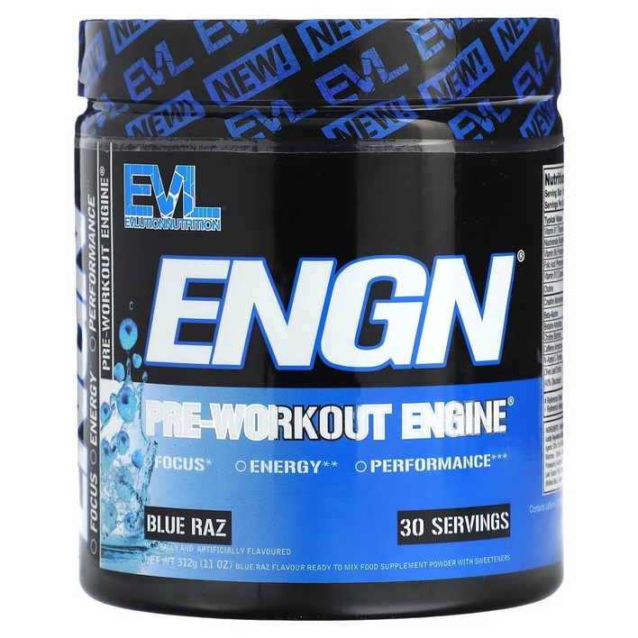 EVLUTIONNUTRITION ENGN 프리워크아웃 엔진 블루 라즈 맛